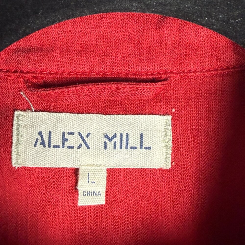 Alex Mill Womens Canvas Work Chore Jacket Red Gold Size L Utilitarian Workwear - Picture 3 of 9